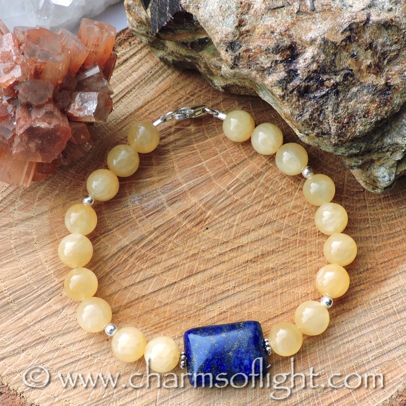 Aragonite & Lapis Lazuli Bracelet